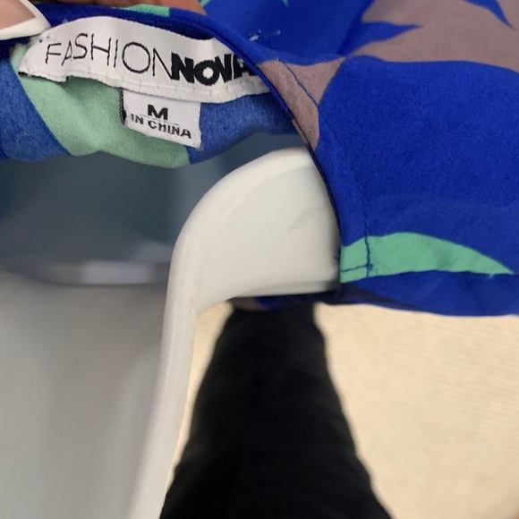 Fashion Nova Blue and Green Patterned Dress - Picture 2 of 5